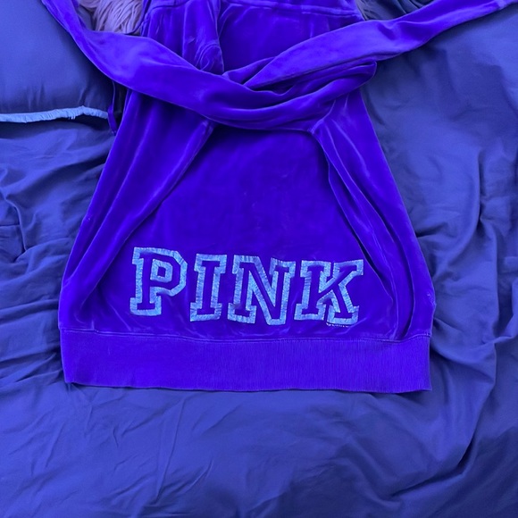 PINK Victoria’s Secret Purple Velour Zippered Jacket - Picture 3 of 3